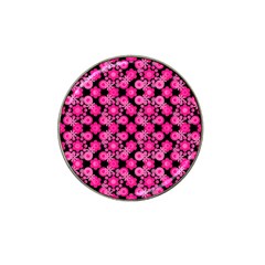 Bitesize Flowers Pearls And Donuts Fuchsia Black Hat Clip Ball Marker (10 Pack)