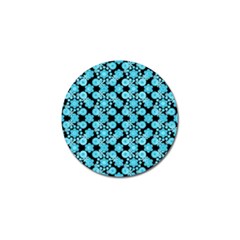 Bitesize Flowers Pearls And Donuts Blue Teal Black Golf Ball Marker (4 Pack) by Mazipoodles