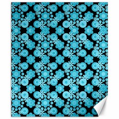 Bitesize Flowers Pearls And Donuts Blue Teal Black Canvas 8  X 10 