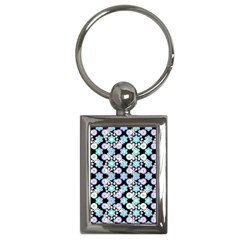 Bitesize Flowers Pearls And Donuts Turquoise Lilac Black Key Chain (rectangle)