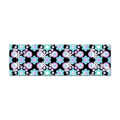 Bitesize Flowers Pearls And Donuts Turquoise Lilac Black Sticker (bumper) by Mazipoodles