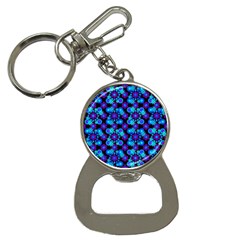 Bitesize Flowers Pearls And Donuts Purple Blue Black Bottle Opener Key Chain by Mazipoodles