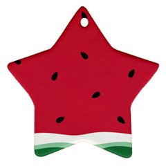 Minimalist Summer Watermelon Wallpaper Ornament (star) by Ravend