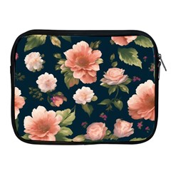 Wallpaper-with-floral-pattern-green-leaf Apple Ipad 2/3/4 Zipper Cases by designsbymallika