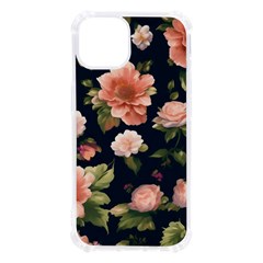 Wallpaper-with-floral-pattern-green-leaf Iphone 13 Tpu Uv Print Case by designsbymallika