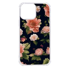 Wallpaper-with-floral-pattern-green-leaf Iphone 13 Pro Max Tpu Uv Print Case by designsbymallika