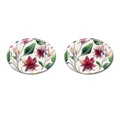 Floral Pattern Cufflinks (oval) by designsbymallika