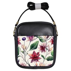 Floral Pattern Girls Sling Bag by designsbymallika