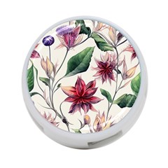 Floral Pattern 4-port Usb Hub (two Sides) by designsbymallika