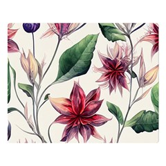 Floral Pattern Premium Plush Fleece Blanket (large) by designsbymallika