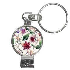 Floral Pattern Nail Clippers Key Chain by designsbymallika