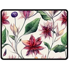 Floral Pattern Fleece Blanket (large)