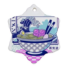 Ramen Kanji Vaporwave Artwork Minimalism Snowflake Ornament (two Sides) by Bangk1t