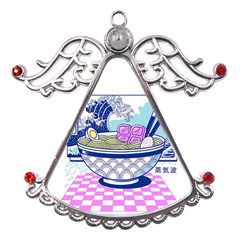 Ramen Kanji Vaporwave Artwork Minimalism Metal Angel With Crystal Ornament