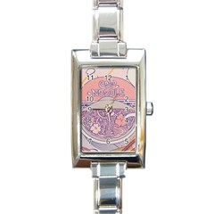 Ramen Kawaii Aesthetic Pink Rectangle Italian Charm Watch