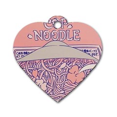 Ramen Kawaii Aesthetic Pink Dog Tag Heart (one Side) by Bangk1t
