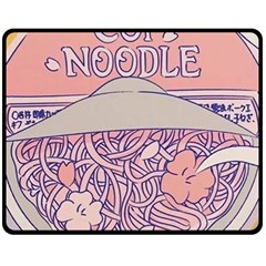 Ramen Kawaii Aesthetic Pink Fleece Blanket (medium)