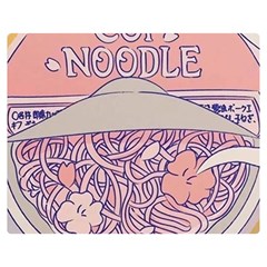 Ramen Kawaii Aesthetic Pink Two Sides Premium Plush Fleece Blanket (medium)