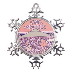 Ramen Kawaii Aesthetic Pink Metal Large Snowflake Ornament