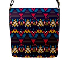 Pattern Colorful Aztec Flap Closure Messenger Bag (l)