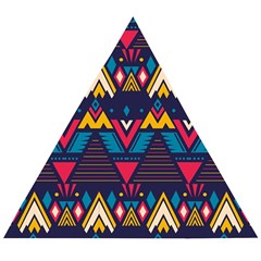 Pattern Colorful Aztec Wooden Puzzle Triangle