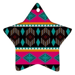 Abstract Art Pattern Design Vintage Star Ornament (two Sides)