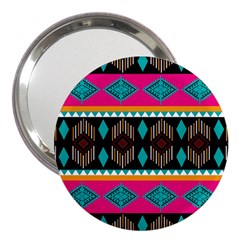 Abstract Art Pattern Design Vintage 3  Handbag Mirrors