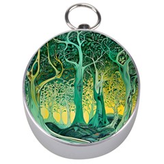 Nature Trees Forest Mystical Forest Jungle Silver Compasses by Ravend