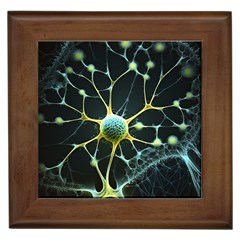 Ai Generated Neuron Network Connection Framed Tile by Ravend