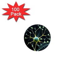 Ai Generated Neuron Network Connection 1  Mini Magnets (100 Pack)  by Ravend