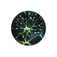 Ai Generated Neuron Network Connection Magnet 3  (round)