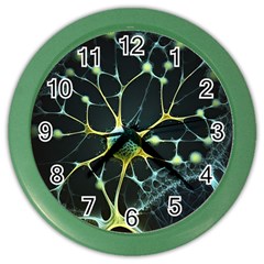 Ai Generated Neuron Network Connection Color Wall Clock