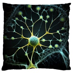 Ai Generated Neuron Network Connection Standard Premium Plush Fleece Cushion Case (one Side) by Ravend