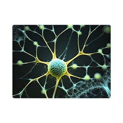 Ai Generated Neuron Network Connection Premium Plush Fleece Blanket (mini) by Ravend