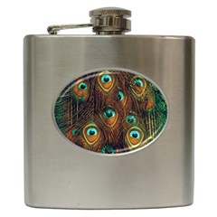 Peacock Feathers Hip Flask (6 Oz)