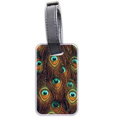 Peacock Feathers Luggage Tag (two Sides) by Ravend