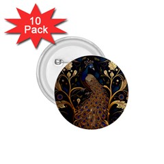 Peacock Plumage Bird Decorative Pattern Graceful 1 75  Buttons (10 Pack)