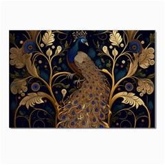 Peacock Plumage Bird Decorative Pattern Graceful Postcards 5  X 7  (pkg Of 10)