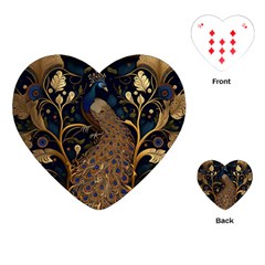Peacock Plumage Bird Decorative Pattern Graceful Playing Cards Single Design (heart) by Ravend