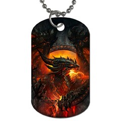 Dragon Art Fire Digital Fantasy Dog Tag (one Side) by Celenk