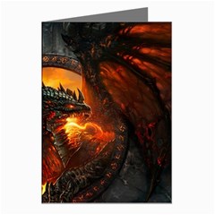 Dragon Art Fire Digital Fantasy Greeting Cards (pkg Of 8) by Celenk