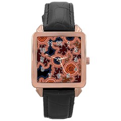 Pathways New Hogarth Arts Rose Gold Leather Watch  by hogartharts