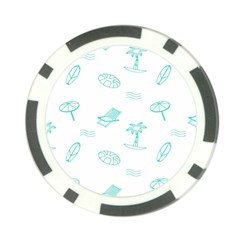 Summer Beach Seamless Pattern Poker Chip Card Guard by ConteMonfrey