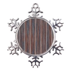 Dark digital Wood like Metal Large Snowflake Ornament