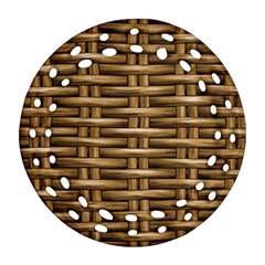 Brown Digital Straw - Country Side Round Filigree Ornament (two Sides) by ConteMonfrey