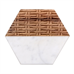 Brown Digital Straw - Country Side Marble Wood Coaster (hexagon) 