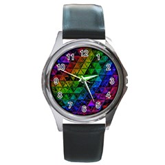 Pride Glass Round Metal Watch by MRNStudios