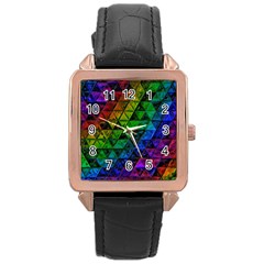 Pride Glass Rose Gold Leather Watch  by MRNStudios