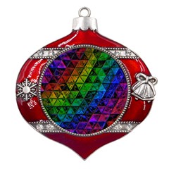 Pride Glass Metal Snowflake And Bell Red Ornament by MRNStudios