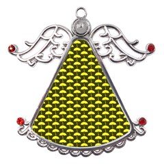 Under My Little Yellow Umbrella Metal Angel With Crystal Ornament